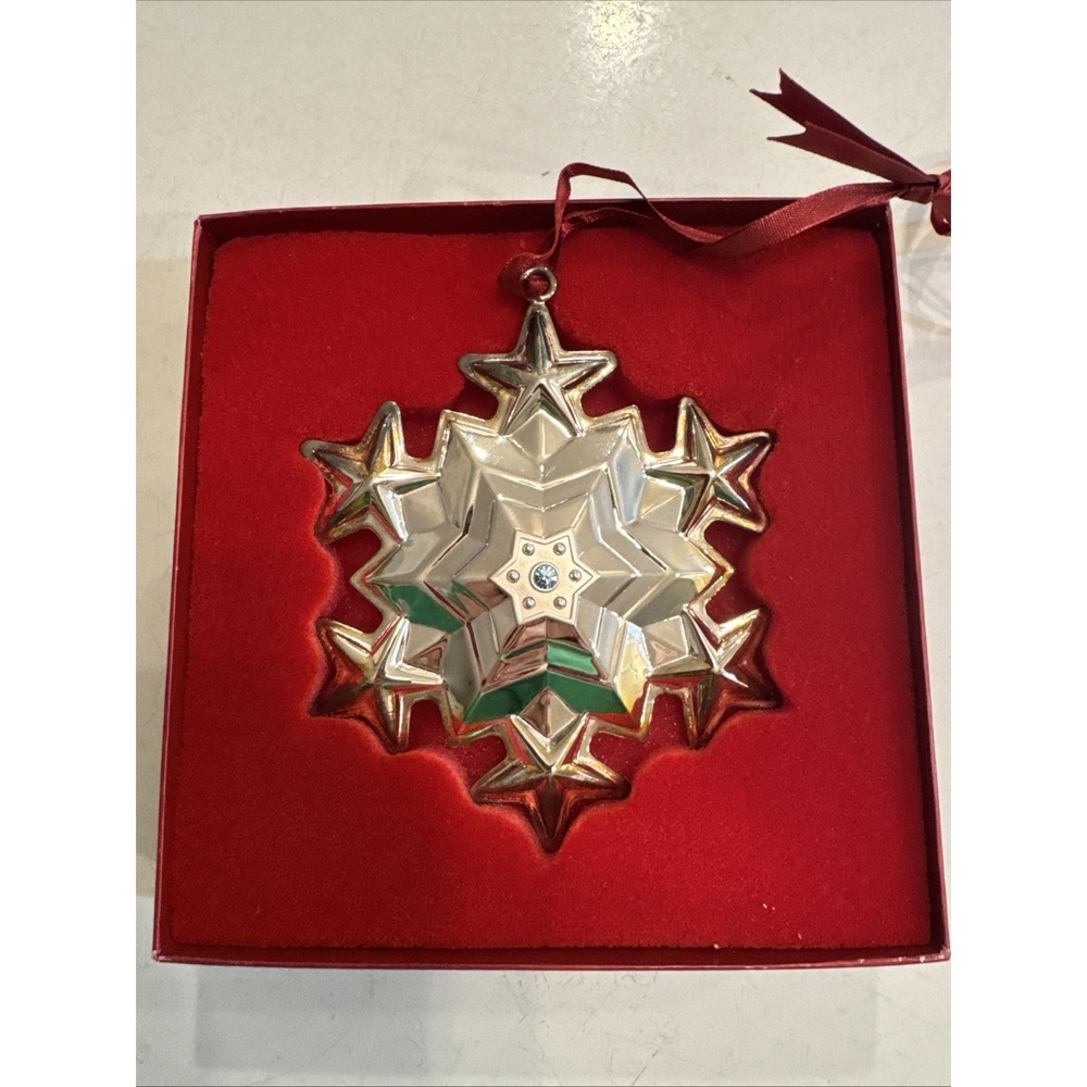 Gorham Annual 2000 Wishing Star Silver Plated Ornament‎ Dec Birth Stone 5" 3-D